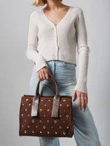 Handtas A4 Formaat Stud David jones Bruin stud CM7868-vue-porte